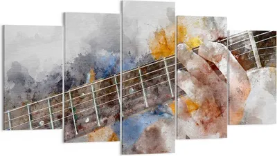Produktbild von Bild auf Leinwand - Leinwandbild - Gitarre Musik - 160x85cm - Wand Bild - Wanddeko - Wandbilder - Leinwanddruck - Bilder - Kunstdruck - Wanddekoration - Leinwand bilder - Wandkunst - EA160x85-3448
