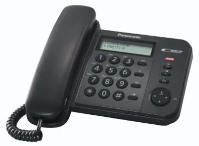 Image de Panasonic KX-TS560EX1B téléphone Téléphone analogique Identification de l'appelant Noir