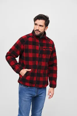 Obrázek produktu pro Pánská bunda Brandit Teddyfleece Jacket red/black - S