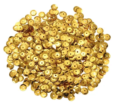 800 lose Pailletten, 8 mm, Regenbogen, Dunkelgold, DIY
