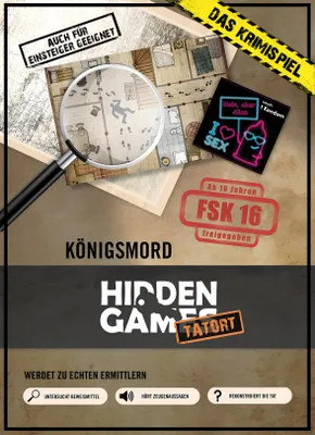 Immagine prodotto di Giochi nascosti Tatort - KÖNIGSMORD - Tedesco - Il nostro caso per principianti - FSK16 - Gioco di crimine realistico, emozionante gioco di detective, gioco di escape room