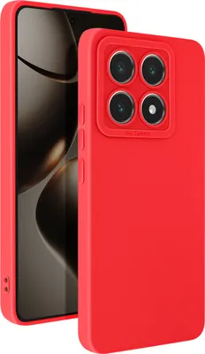 Produktbild von Avizar, SoftGlow Silikonhülle für Xiaomi 14T Pro, geschützte Kamera, Rot