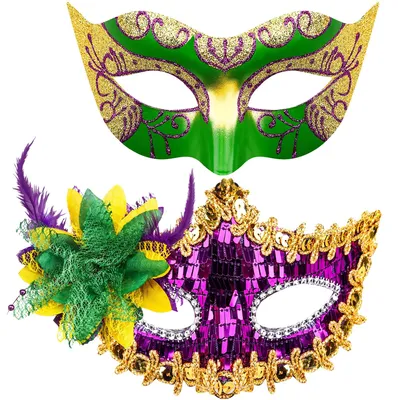 Immagine prodotto di Omgoods - Set di 2 maschere veneziane per feste e carnevale