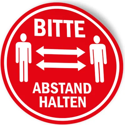 Produktbild von itenga 10x Aufkleber "Bitte Abstand halten" Ø 15 cm, permanent klebend