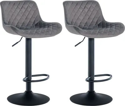 Produktbild von 2er Set Barhocker Minosa Samt dunkelgrau