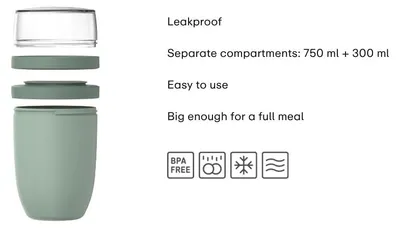 Productafbeelding van Ellipse lunchpot XL 750 ml + 300 ml – Nordic black