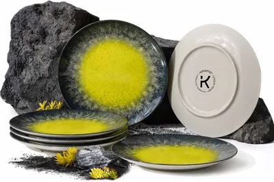 Obrázek produktu pro KONSIMO sada talířů LORENT, vyrobená v EU, (6-dílná), pro 6 osob, porcelán, 6x dezertní talíř, vhodné do myčky, vhodné do mikrovlnky