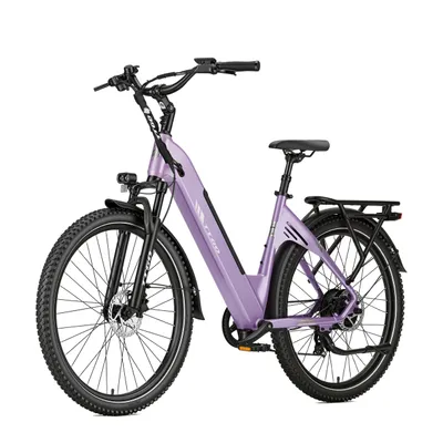 Produktbild von TTGO E-Bike 28x2,4 Zoll, 110km, 70 Nm Hinterradmotor, C5, ZOOM Federsattelstütze 7 Gang Shimano 648 Wh Tiefeinstieg, Pedelec, Elektrofahrrad Lila