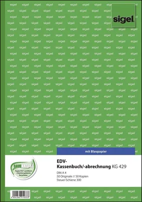 Obrázok produktu pre Sigel KG429, Jednofarebné, Zelená, Biela, A4, 50 listy, tvrdý obal, Univerzálne