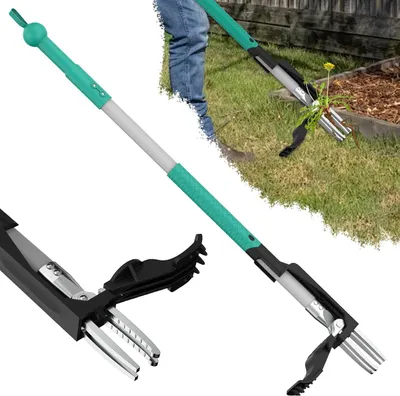 Produktbild von Unkrautentferner mit Wurzelentfernung, stehendes Unkrautentfernungswerkzeug mit 4 Krallen, robuste Unkrautentfernungswerkzeuge für den Garten