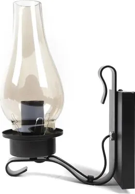 Produktbild von Vintage Wandapplikation - Wandleuchte - Glasschirm - E27 Fassung - Für Schlafzimmer/Flur/Wohnzimmer - Schwarzes Eisen