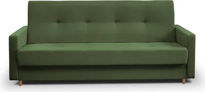 Produktbild von Schlafsofa - 212x92x89 cm - Grün - Sofa mit Bettkasten - Farben zur Auswahl - mit Holzbeine - Abriebfestes Material - Couch Gästebett