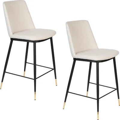 Produktbild von Housecraft Living Lionel Barhocker mit Rückenlehne 65 cm Beige - 2 er Set