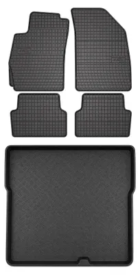 Zdjęcie produktu dla Dywaniki gumowe + mata bagażnika do Chevrolet Aveo II T300 2011- (sedan) – czarne, dopasowane – Wielganizator SolidPRO