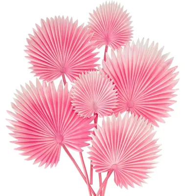 Produktbild von Kunstpflanze 6 Stück Rosa Tropische PolyurethanKunstblätter mit biegsamen Stiel für Dekoration