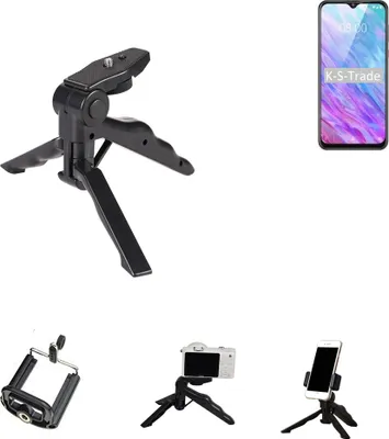 Produktbild von K-S-Trade Stativ Tisch-Ständer Dreibein Handy-Stativ Ständer kompatibel mit ZTE Blade 20 Smart Mini-Stativ Smartphone Tripod Handy-Stativ aus