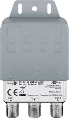 Zdjęcie produktu dla Goobay 67057, Rozdzielacz kabli, 950 - 2400 MHz, Srebrny, Metal, Żeńska/Żeńska, 3 dB