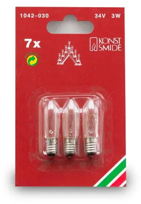 Ersatzlampen 34 V 3 W, 3er-Pack, klar, für Lichterketten
