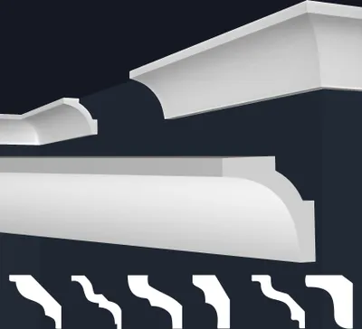 Produktbild von MARBET DESIGN Stuckleisten XPS Styropor weiß - Deckenleisten Deckenabschlussleisten E-Leisten - (Innen- & Außenecke E-12)