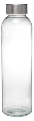 Produktbild von Glasflasche 500 ml - Trinflasche mit Drehverschluss aus Edelstahl, 22 x 6,5 cm