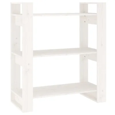 Zdjęcie produktu dla vidaXL Regał/przegroda do pokoju biały 80x35x91 cm lite drewno sosnowe