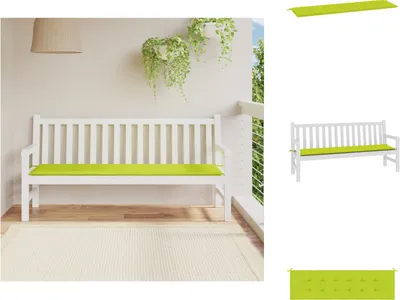 Image de vidaXL Coussin de banc de jardin vert clair 180x50x3 cm tissu Oxford - coussin d'assise