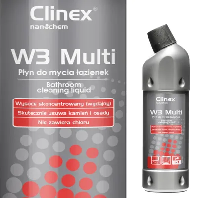 Produktbild von Clinex W3 Multi 1L Exzellente Flüssigkeit Zur Reinigung Von Badezimmern Und Sanitäranlagen Fugen