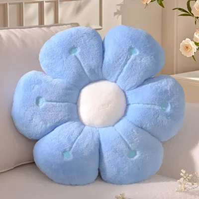 Imagen del producto de Omgoods - Cojín grande con forma de flor - Puf decorativo para el hogar