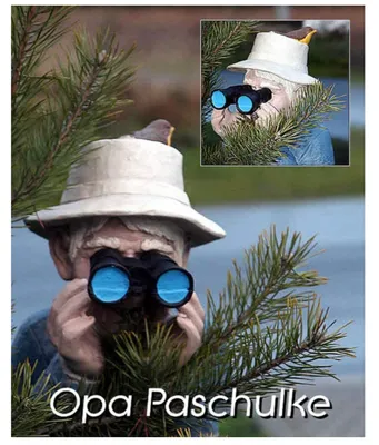Produktbild von Spanner mit Fernglas Opa Paschulke Gartenfigur Gartendekoration