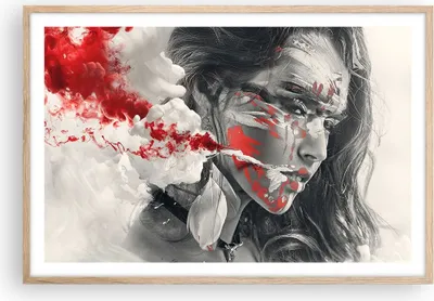 Produktbild von Gerahmtes Poster - Rahmen in heller Eiche - Frau Gesicht Kunst - 91,5x61 cm - Wand Bild - Wanddeko - Wandbilder - Wandposter - Bilderrahmen - Bilder - Kunstdruck - Wandbild - P2NAA91x61-3867
