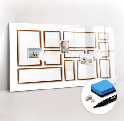 Produktbild von Magnetpinnwand Memoboard - Zubehörsatz - Schwarzer Marker + Schwamm + Magnete - 120 x 60 cm - Holzrahmen