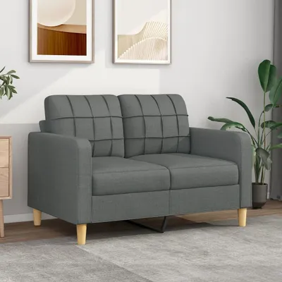 Immagine prodotto di Divano a due posti, colore grigio scuro, 120 cm, rivestito in tessuto
