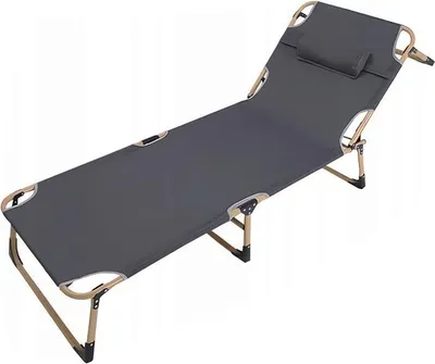Obrázek produktu pro Verk 27263 Skládací lehátko s opěrkou hlavy šedé
