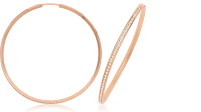 Image de Boucles d'Oreilles Femme Or Rose 375/1000 - 40mm; TRS369249KRMM40