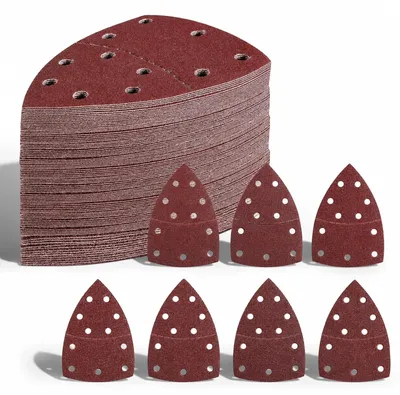Productafbeelding van Driehoekige schuurbladen, 105x152 mm, 100 stuks, verschillende korrelgroottes, voor schuren en polijsten