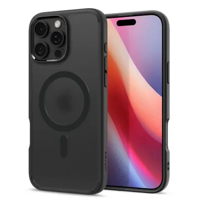 Image de Étui SPIGEN ULTRA HYBRID MAG compatible avec MagSafe adapté à l'IPHONE 16 Pro Max noir givré