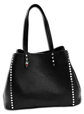 Immagine prodotto di Borsa da donna Florence, borsa a tracolla, tote bag in pelle nera, dimensioni 20x40x30 cm, OTF198S1