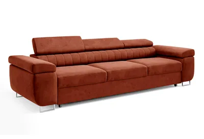 Produktbild von Schlafsofa CARMEN, moderne Couch mit verstellbaren Kopfstützen, ausziehbare Polstercouch, Sofa mit Schlaffunktion, Kronos 39
