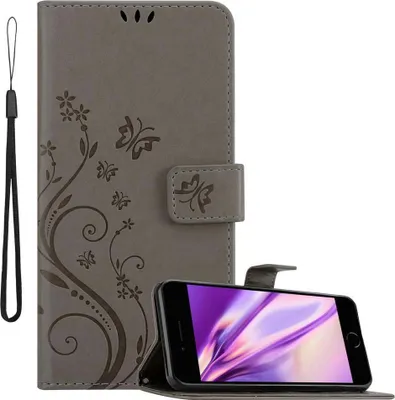 Immagine prodotto di Custodia Cadorabo per Apple iPhone 7 PLUS / 7S PLUS / 8 PLUS custodia protettiva in grigio custodia protettiva per cellulare custodia fiori