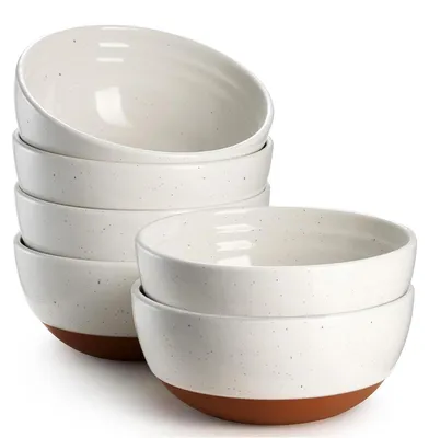 6er-Set Keramikschalen 680 ml, 15 cm, alabasterweiß, spülmaschinengeeignet