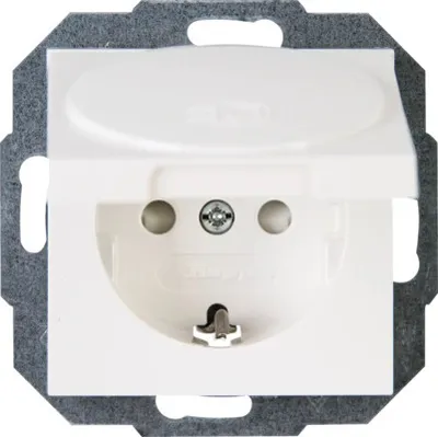 Produktbild von Kopp 940129552 Steckdose mit Deckel Athenis 55 reinweiß