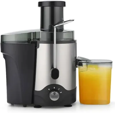 Produktbild von entsafter für obst und gemüse, 600W elektrische saftpresse aus edelstahl, 75mm füllöffnung, 3 geschwindigkeiten, für frischen saft zu hause