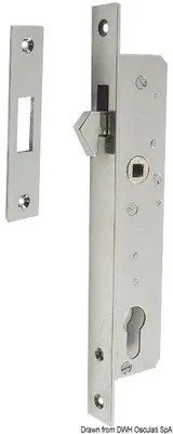Image de Serrure à mortaiser en acier inoxydable pour portes coulissantes, 1 pièce