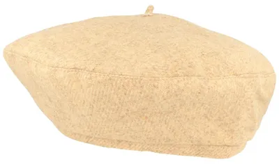 MtM uni Loden-Baskenmütze aus 100% Wolle mit Baumwoll-Futter in beige