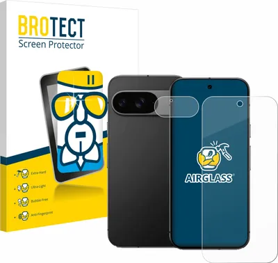 Produktbild von BROTECT Schutzglas für Google Pixel 9 (Display+Kamera) Schutzfolie Panzer Folie Glas Display Schutz klar