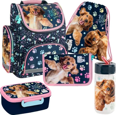 Zdjęcie produktu dla Zestaw Szkolny Dla Dziewczynki 5-elementów Cleo&Frank 44 Piesek Dog Derform
