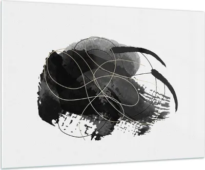 Produktbild von Bilder auf glas - Einteilig - Abstraktion Schwarz Flecken - 100x70cm - Glasbilder - Wandbilder - Bilder - Wanddekoration aus Glas - Glas Bilder - Wandbild auf Glas - GAA100x70-4368