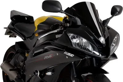 Obrázek produktu pro PUIG racing černá schválená obrazovka ABE pro Yamaha yzf-r6