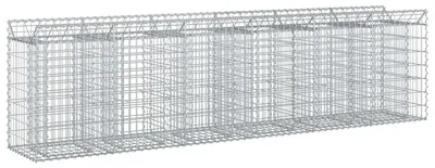 Image de Jardinière surélevée en gabions vidaXL, 2 pièces, argent