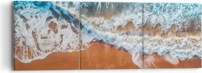 Produktbild von Bild auf Leinwand - Leinwandbild - 3 Teile - Sand Wasser Strand - 90x30cm - Wand Bild - Wanddeko - Wandbilder - Leinwanddruck - Bilder - Wanddekoration - Leinwand bilder - Wandbild - CA90x30-5021